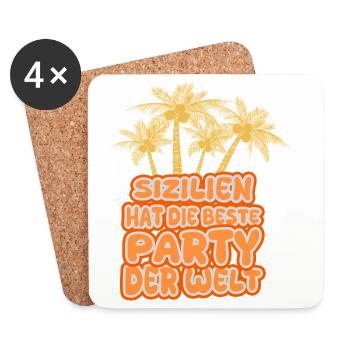 Sicily as a holiday - Coasters (set of 4) - white - Front