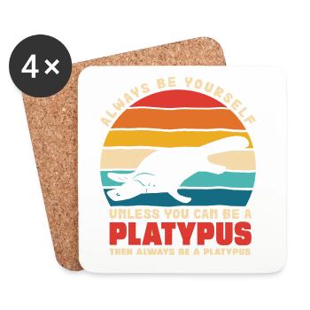 Platypus Motif Selfhood - Coasters (set of 4) - white - Front