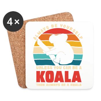 Koala Motto Retro Sunset - Coasters (set of 4) - white - Front