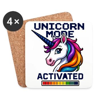 Unicorn Mode Activated - Coasters (set of 4) - white - Front