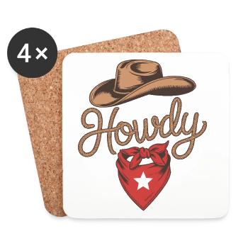 Howdy Cowboy - Western Rope Design - Untersetzer (4er-Set) - Weiß - Vorne