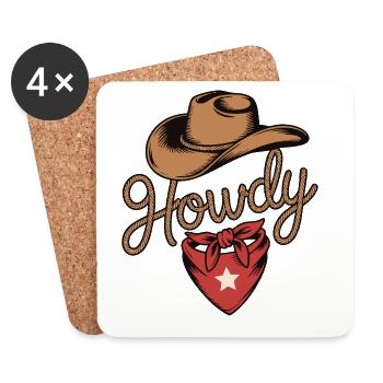 Howdy Cowboy - Western Rope Design - Untersetzer (4er-Set) - Weiß - Vorne