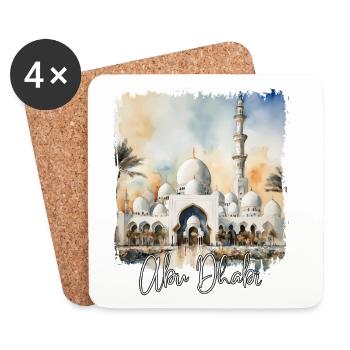 Abu Dhabi Aquarell – ich liebe Abu Dhabi - Untersetzer (4er-Set) - Weiß - Vorne