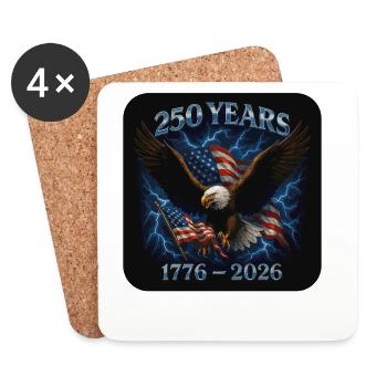 250 ans de liberté 1776-2026 - Dessous de verre (lot de 4) - blanc - Devant