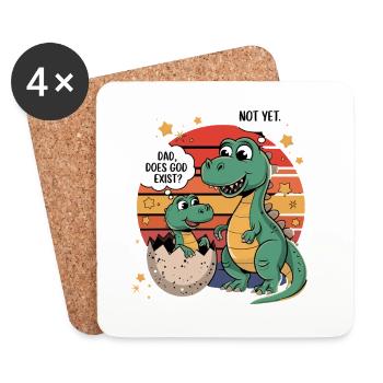 Dino Existence Question - Coasters (set of 4) - white - Front