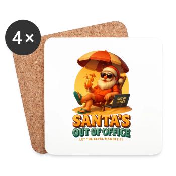 Santa's Out of Office – Funny Christmas Vacation - Coasters (set of 4) - white - Front