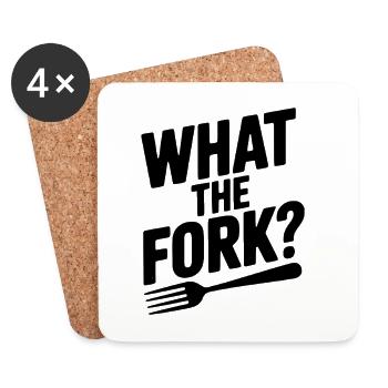 What the Fork? - Coasters (set of 4) - white - Front
