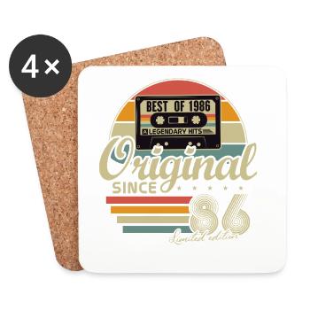 Original 1986 Vintage Vintage Birthday Retro - Coasters (set of 4) - white - Front