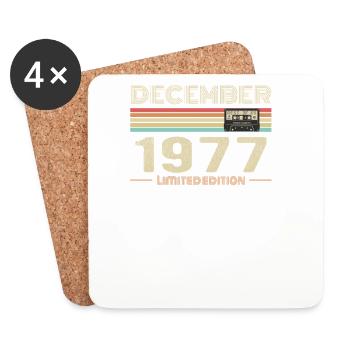 December 1977 Birthday December 1977 December - Coasters (set of 4) - white - Front