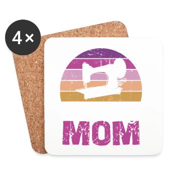Sewing Mom Retro Circle - Coasters (set of 4) - white - Front