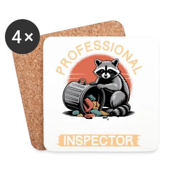 Funny Raccoon - Untersetzer (4er-Set) - Weiß - Vorne