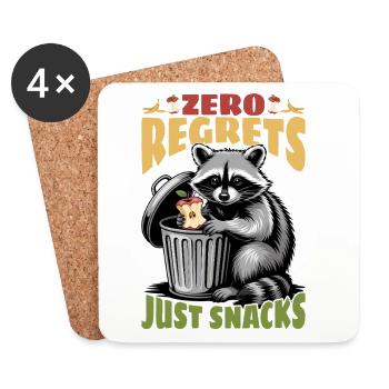 Funny Raccoon - Untersetzer (4er-Set) - Weiß - Vorne