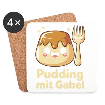 Pudding with fork - Coasters (set of 4) - white - Front