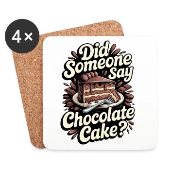 Chocolate cake - Coasters (set of 4) - white - Front