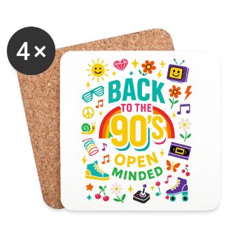 Back To The 90's Open Minded Nostalgie Vibes - Dessous de verre (lot de 4) - blanc - Devant