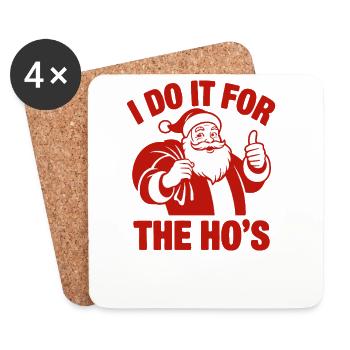 Santa Pun T-Shirt - Untersetzer (4er-Set) - Weiß - Vorne