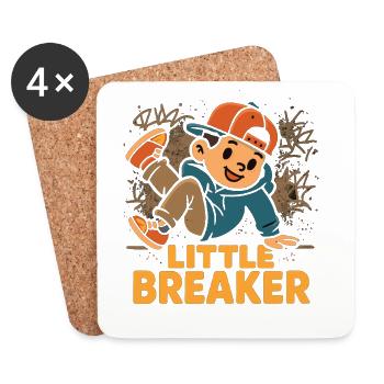 Little Breaker – Kinder Hip-Hop Streetwear Style - Untersetzer (4er-Set) - Weiß - Vorne