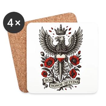 Polish Eagle God Honor Homeland Design - Coasters (set of 4) - white - Front