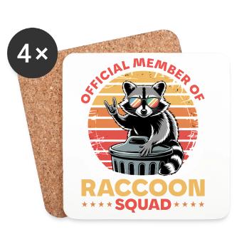 Funny Raccoon - Untersetzer (4er-Set) - Weiß - Vorne