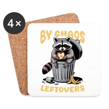 Funny Raccoon - Untersetzer (4er-Set) - Weiß - Vorne