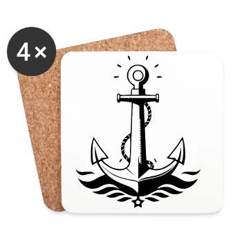 Anker Seeman Matrose Naorddeutschland Geschenk - Untersetzer (4er-Set) - Weiß - Vorne