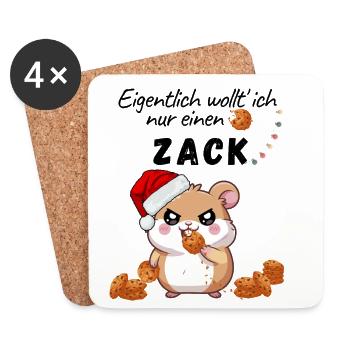 Xmas Hamster Kekse - Untersetzer (4er-Set) - Weiß - Vorne