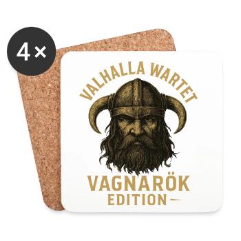 Valhalla attend les Vikings de l’édition Vagnarök - Dessous de verre (lot de 4) - blanc - Devant