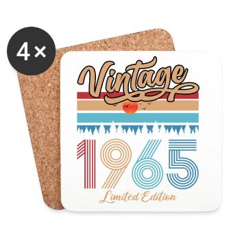 1965 Vintage Anniversaire Original Retro Cadeau - Dessous de verre (lot de 4) - blanc - Devant