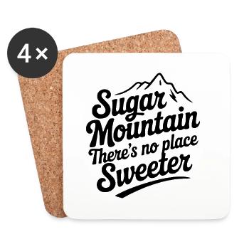 Sugar Mountain There’s No Place Sweeter - Coasters (set of 4) - white - Front