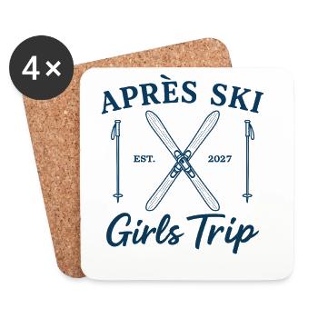 Mädels Skiurlaub 2027 Après Ski Girls Trip - Untersetzer (4er-Set) - Weiß - Vorne