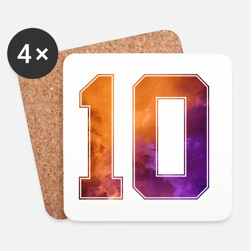 NR. 10 NUMMER 10 COLLEGE 10. GEBURTSTAG - Untersetzer (4er-Set) - Weiß