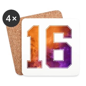 NON. 16 NUMÉRO 16 COLLÈGE 16E ANNIVERSAIRE - Dessous de verre (lot de 4) - blanc - Devant