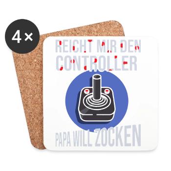 Gamer Gaming Father Father's Day Saying Gaming Dad - Coasters (set of 4) - white - Front