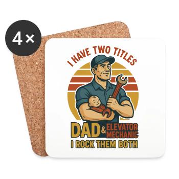 Funny Elevator Inspector Dad And Elevator Mechanic - Coasters (set of 4) - white - Front
