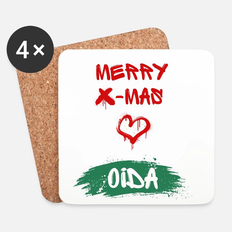 Xmas, Oida - Untersetzer (4er-Set) - Weiß