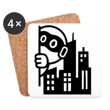 Urban Hero | Rebel in the big city - Coasters (set of 4) - white - Front