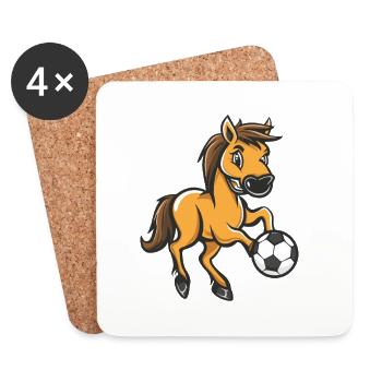 Horse Soccer - Coasters (set of 4) - white - Front