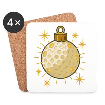 Funny Golf Ball Christmas tree decoration Design - Coasters (set of 4) - white - Front