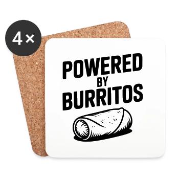 Powered by Burritos - Coasters (set of 4) - white - Front