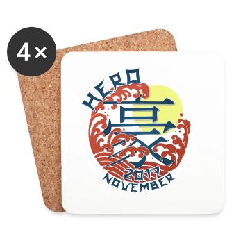 Japan Hero since November 2017 Geburtstaggeschenk - Untersetzer (4er-Set) - Weiß - Vorne