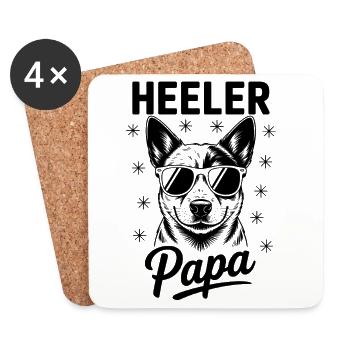 Chien de bétail australien Drôle Heeler Cadeau - Dessous de verre (lot de 4) - blanc - Devant