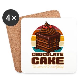 Kuchen Schoko kuchen Geschenk - Untersetzer (4er-Set) - Weiß - Vorne