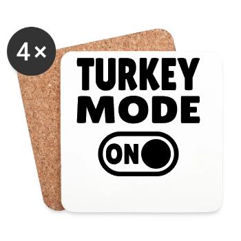 Turkey Mode ON  - Untersetzer (4er-Set) - Weiß - Vorne
