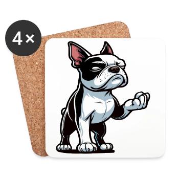 Boston Terrier Propriétaire du Boston Terrier Bosti - Dessous de verre (lot de 4) - blanc - Devant