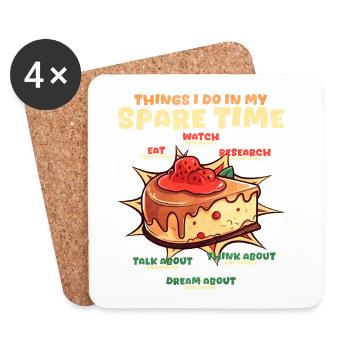 Cake Cheesecake - Coasters (set of 4) - white - Front