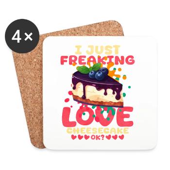 J’adore le cheesecake - Dessous de verre (lot de 4) - blanc - Devant