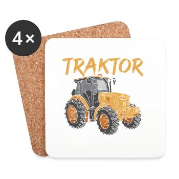 Landwirt Bauernhof Farmer Bauer Traktor - Untersetzer (4er-Set) - Weiß - Vorne