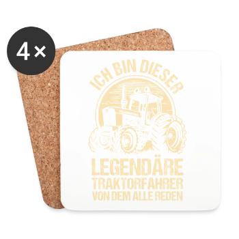 Agriculteur Agriculteur Agriculteur Tracteur Agricole - Dessous de verre (lot de 4) - blanc - Devant