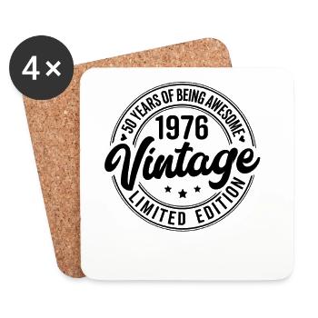 50 Jahre 1976 Vintage Geburtstagsgeschenk 1976 - Untersetzer (4er-Set) - Weiß - Vorne