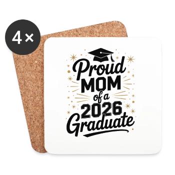 Fière maman d’un diplômé de 2026 - Dessous de verre (lot de 4) - blanc - Devant